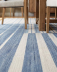 Majestic Laine Multicolor Flatweave Wool Rug in a dining room
