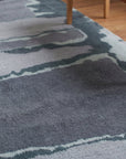 Maya Classic Purple and Gray Hand Knotted Wool Rug in a bedroom