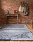 Maya Classic Purple and Gray Hand Knotted Wool Rug in a entryway