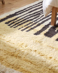 Mira Iris Yellow Hand Knotted Wool Rug in a bedroom