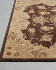Brown Agra medallion hand-knotted wool area rug