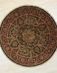 Navy Jaipur Traditional Round Handmade Wool Rug