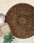 Navy Jaipur Traditional Round Handmade Wool Rug