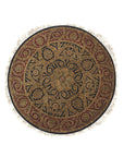 Navy Jaipur Traditional Round Handmade Wool Rug