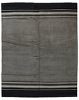Black and Beige Stripe Handmade Wool Rug