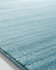 Blue contemporary solid handmade wool and viscose area rug