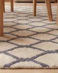 Ophelia Timeless Beige Hand Tufted Wool Rug in a kitchen