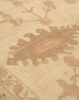 Peshawar Hand Knotted Wool Rug, Gold and Rust Oushak Design