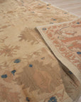 Peshawar Hand Knotted Wool Rug, Gold and Rust Oushak Design