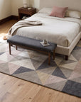 Trendy Classic Multicolor Hand Tufted Wool Rug in a bedroom