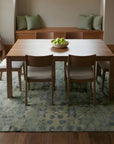 Unique Cozy Green Hand Knotted Wool Rug in a dining room