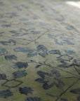 Unique Cozy Green Hand Knotted Wool Rug in a living room