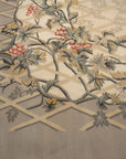 Vintage Aubusson Flat Weave Wool Rug, Grey Grapevine Trellis