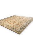 Vintage Aubusson Flat Weave Rug, Ivory Botanical Panel
