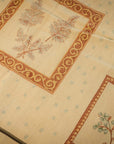 Vintage Aubusson Flat Weave Rug, Ivory Botanical Panel