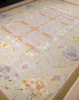 Vintage Aubusson Flat Weave Rug, Light Blue Art Nouveau Floral