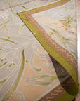 Vintage Aubusson Flat Weave Rug, Light Blue Art Nouveau Floral