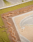 Vintage Aubusson Flat Weave Rug, Light Blue Art Nouveau Floral
