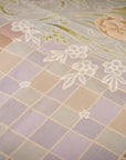 Vintage Aubusson Flat Weave Rug, Light Blue Art Nouveau Floral