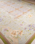 Vintage Aubusson Flat Weave Rug, Light Blue Art Nouveau Floral
