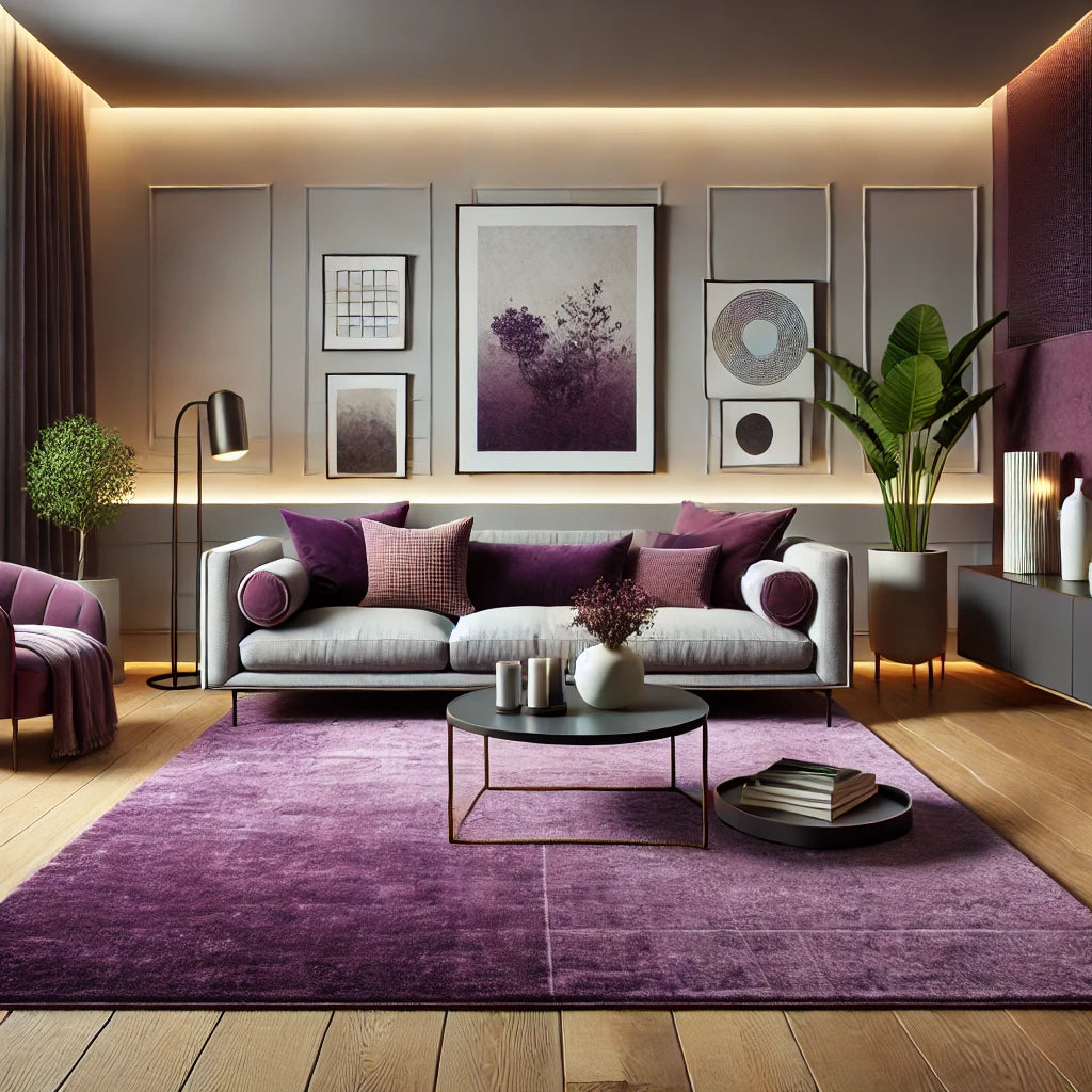 Porpol Rug Purple Gold Contemporary Living Room Design With And Rug Stylish