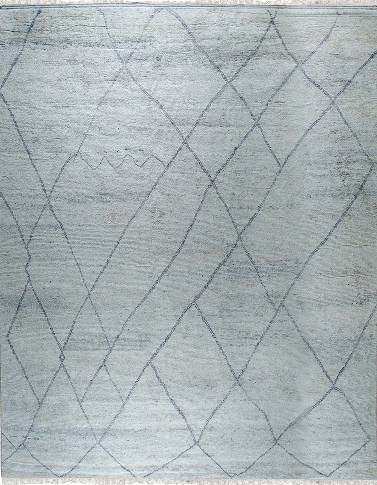 12x15 rug - Penelope Diamond Silver hand knotted wool 12x15 rug, 144 x 180 inches, at eorugs.com