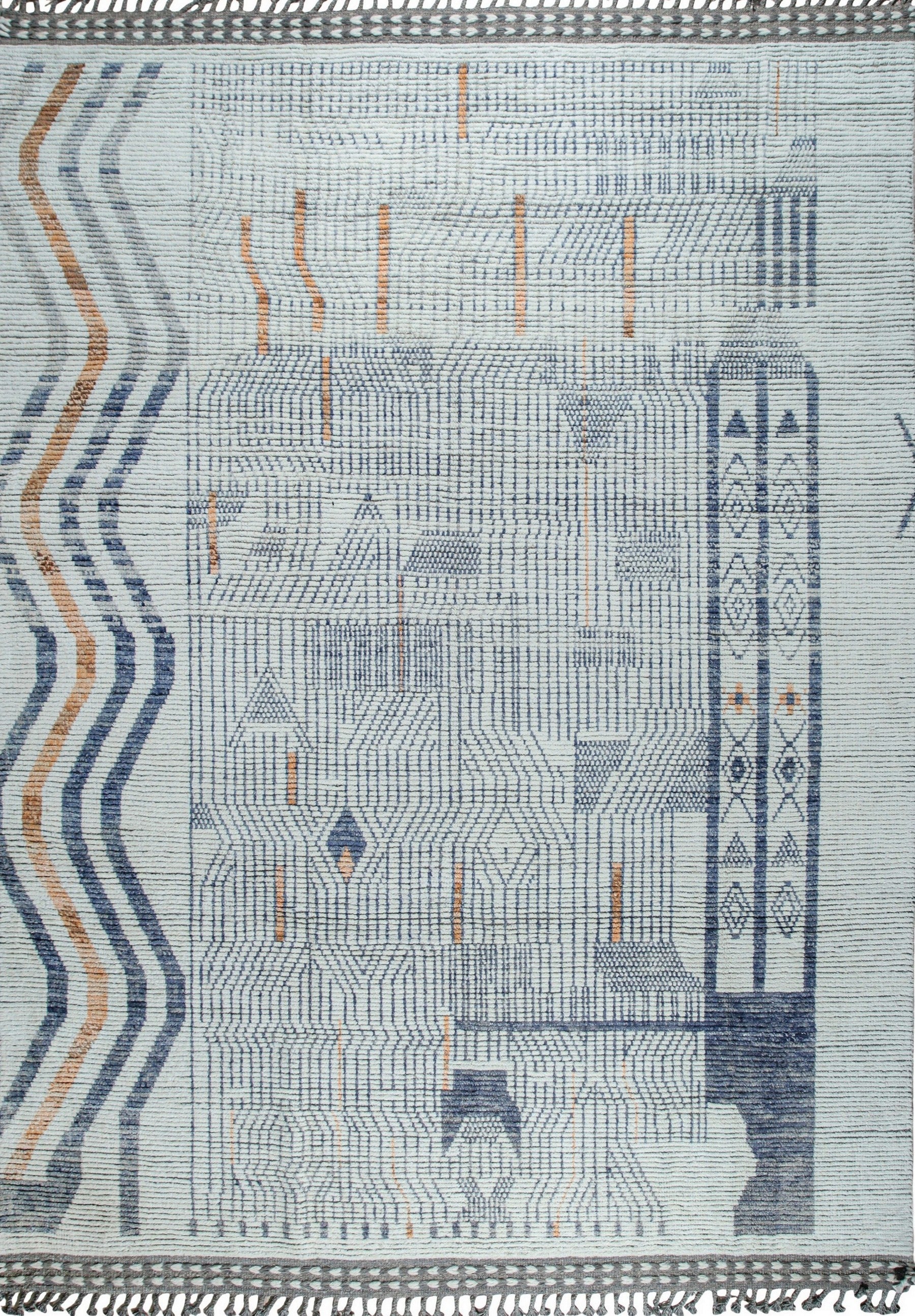 Ivory hand knotted wool rug - area rug materials guide