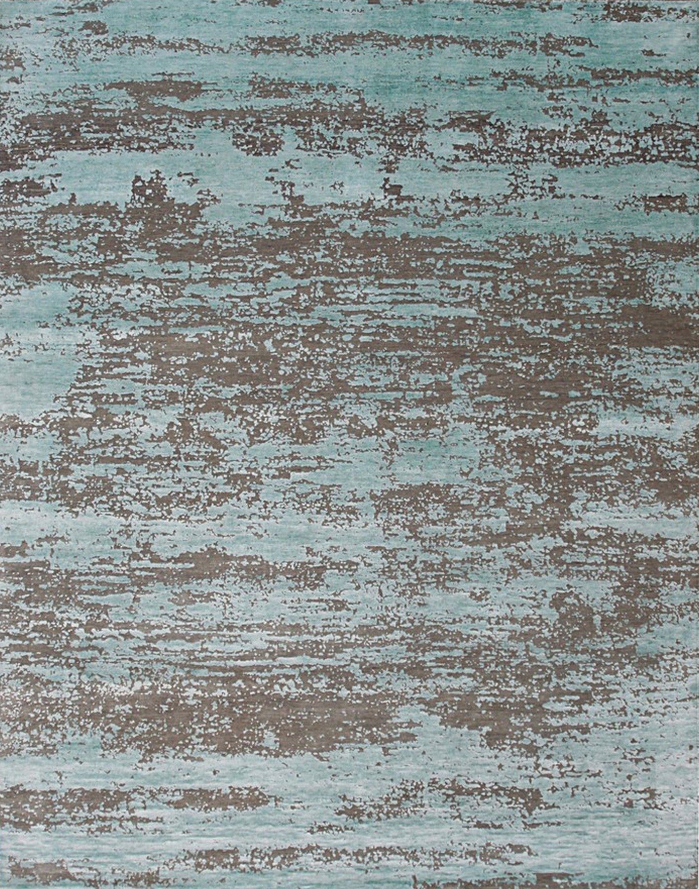 Silver hand knotted runner rug for hallway and entryway