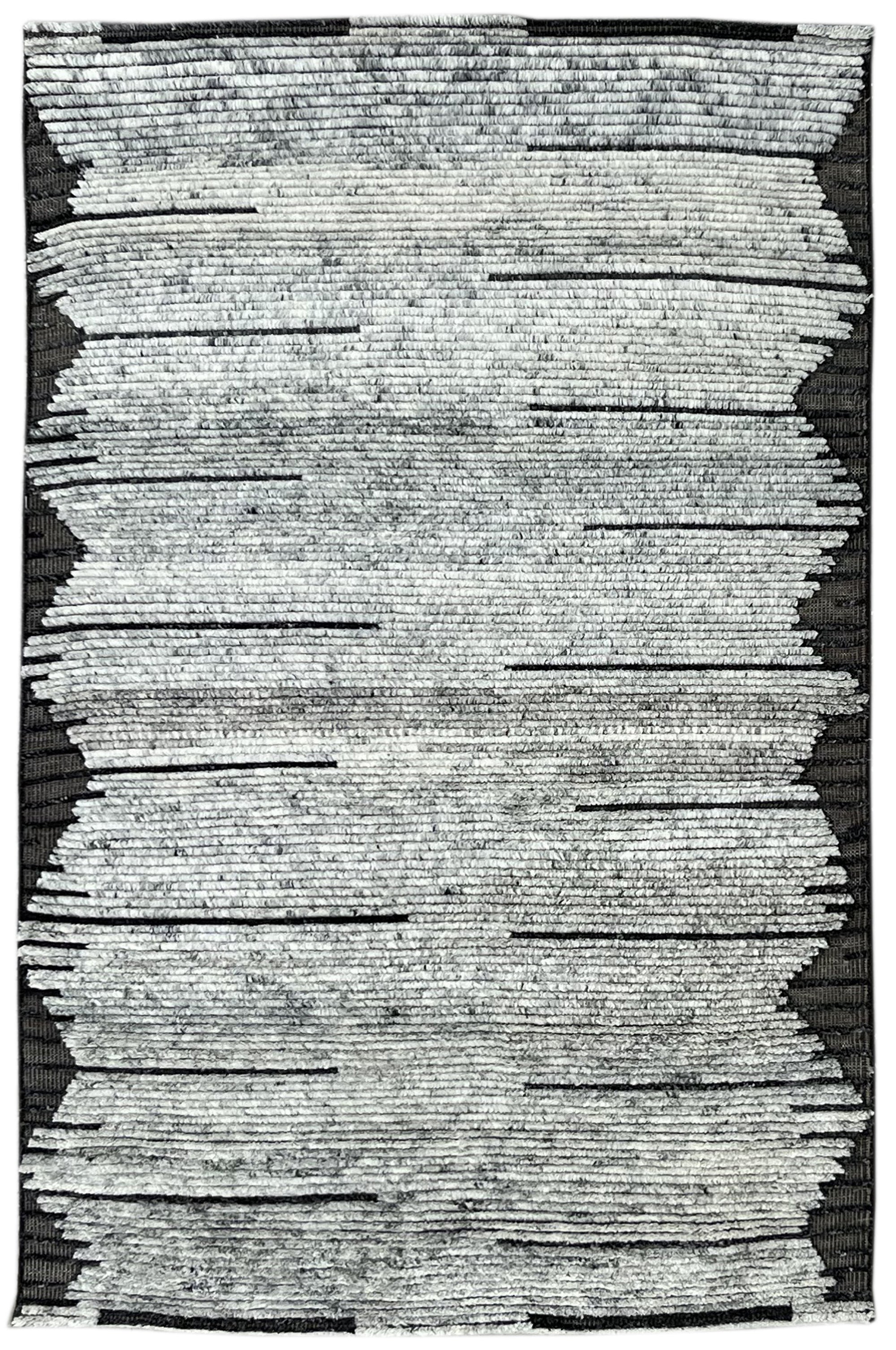 Gray hand knotted area rug - how to choose the right rug size