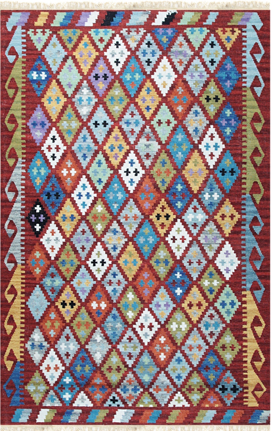 Kilim multicolor flatweave rug - how to use rugs in every room