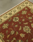 Brown Agra traditional oriental hand-knotted wool area rug