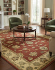 Brown Agra traditional oriental hand-knotted wool area rug