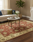 Brown Agra traditional oriental hand-knotted wool area rug