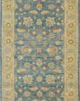 Isolated view of Violet Agra Blue Hand Knotted Wool Rug, showcasing its design.