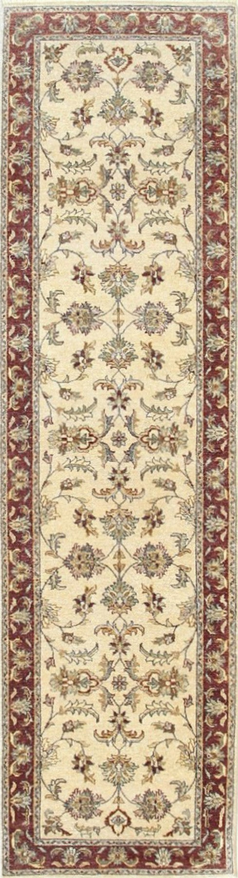 Elegant Ivory Floral Runner Rug