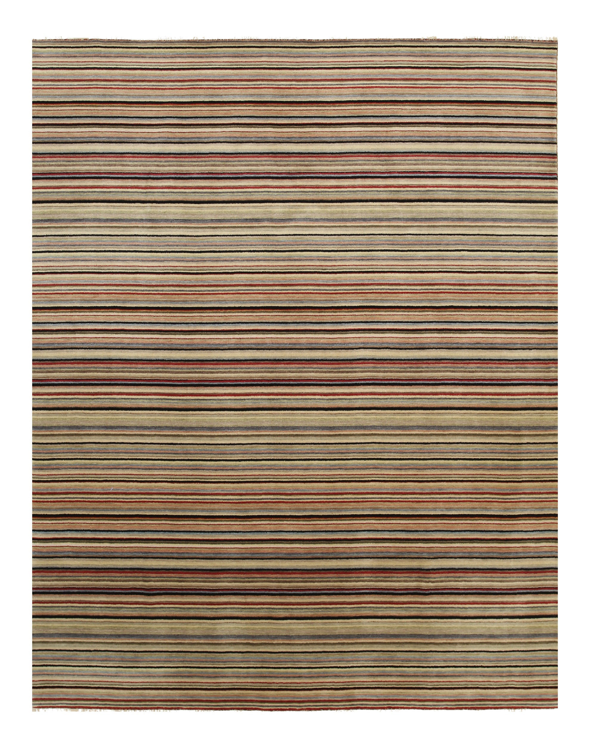 Multicolor striped handmade wool runner rug 2 x 6