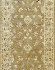 Violet Oriental Beige Hand Knotted Wool Rug, showcasing its intricate design.