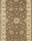 Isolated view of Laine Agra Brown Hand Knotted Wool Rug, showcasing its intricate, traditional Agra design in warm, earthy brown tones.