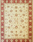 Isolated view of Para Peshawar Multicolor Hand Knotted Wool Rug, showcasing its vibrant and intricate design.