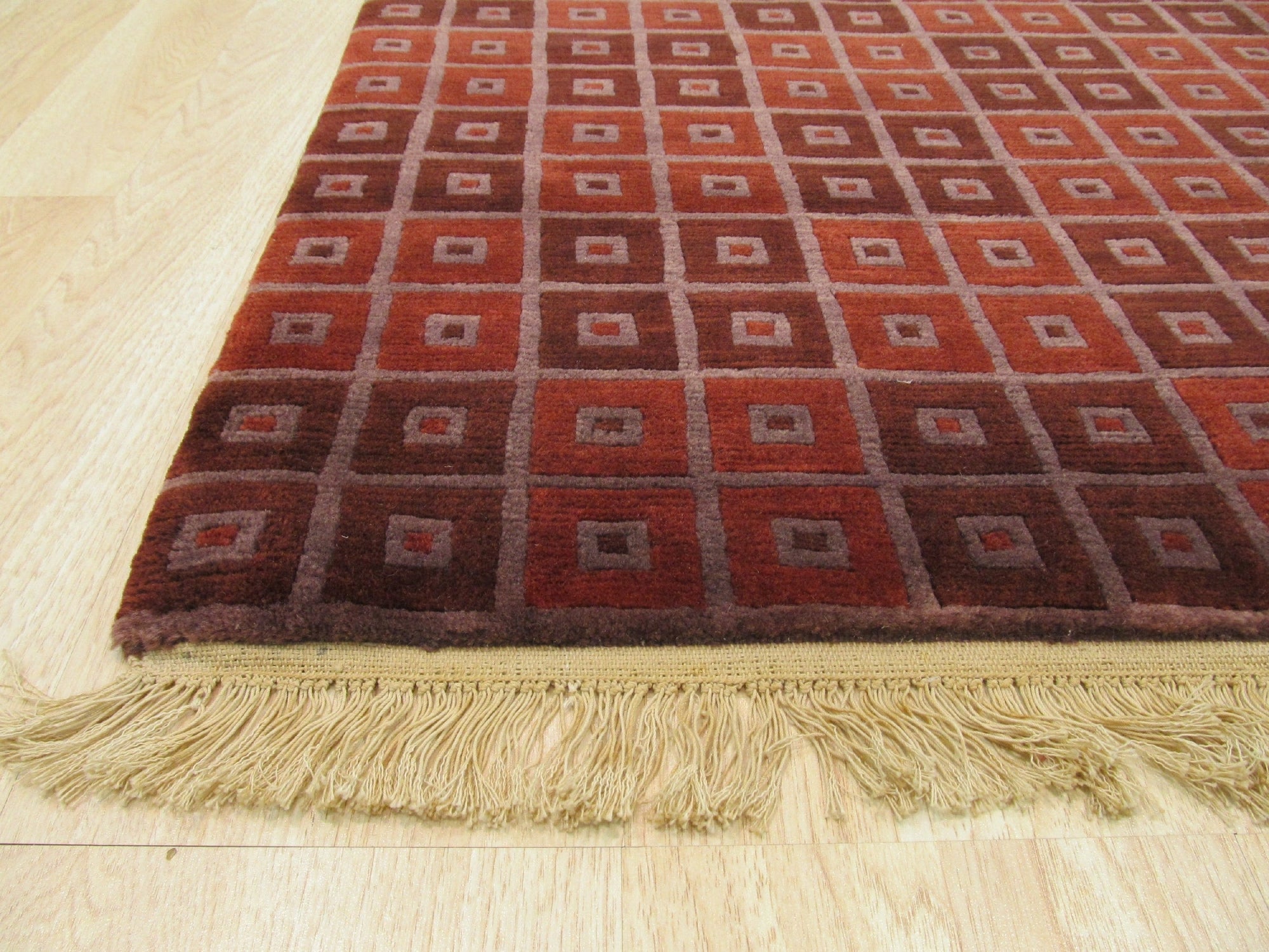 Red Nepalese Dream Hand-Made Wool Rug