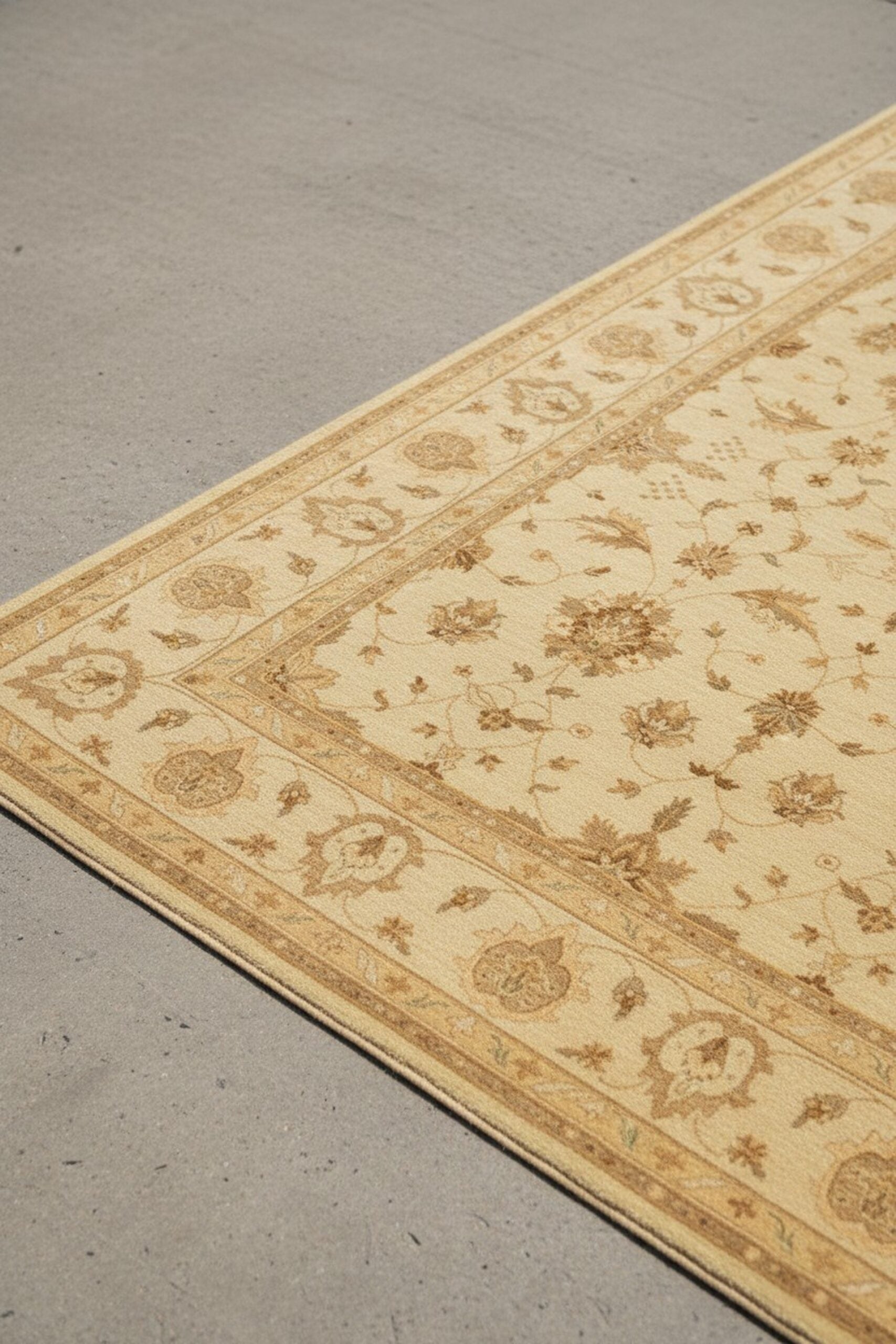 Beige Peshawar traditional oriental hand-knotted wool area rug