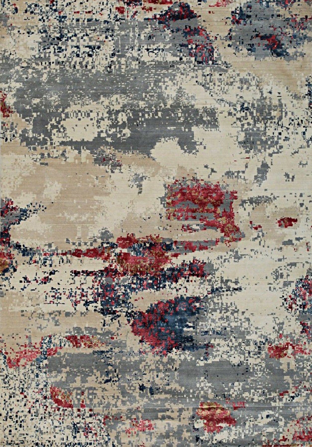 Abstract Red Drift Area Rug