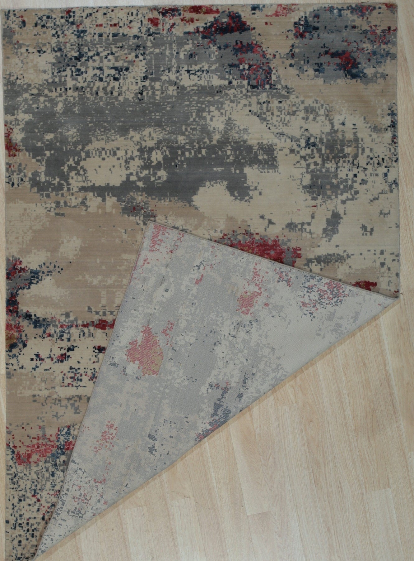 Abstract Red Drift Area Rug