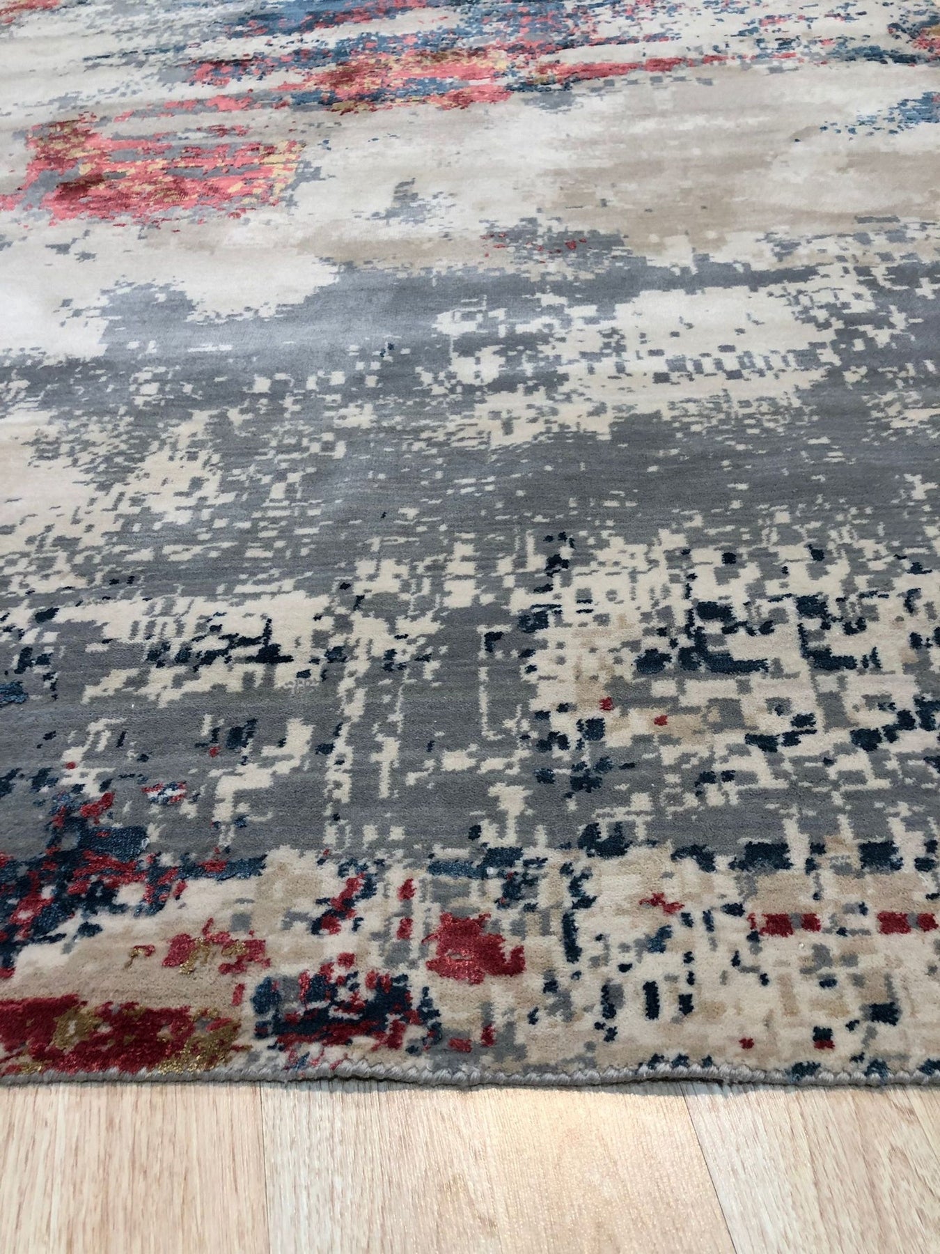 Abstract Red Drift Area Rug