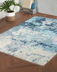 Teal Galaxy Handloomed Wool Rug - additional view