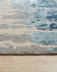 Hand-Knotted Wool Ivory / Dark Teal Modern Transitional Hand Crafted Rug