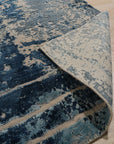 Hand-Knotted Wool Ivory / Dark Teal Modern Transitional Hand Crafted Rug