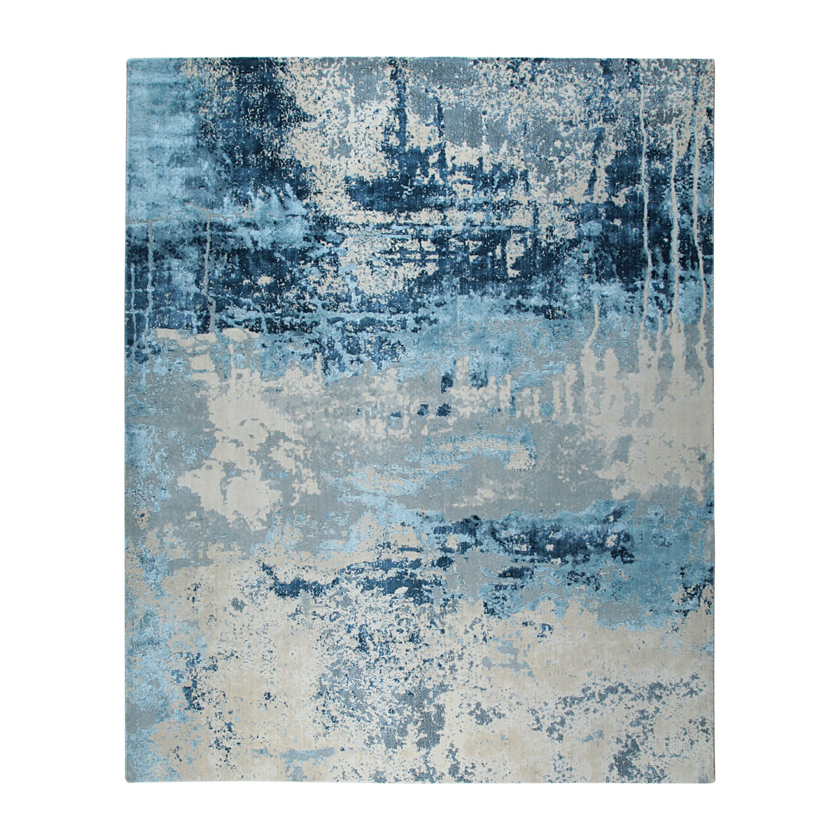 Handloomed Wool Ivory / Dark Teal Transitional Modern Galaxy Loom Rug