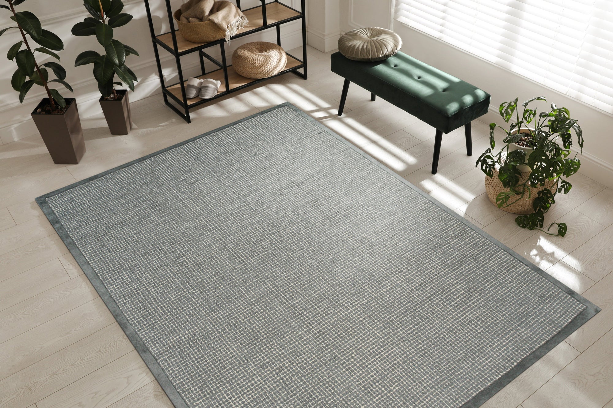 Green Timothy Geometric Hand-Tufted Wool Rug