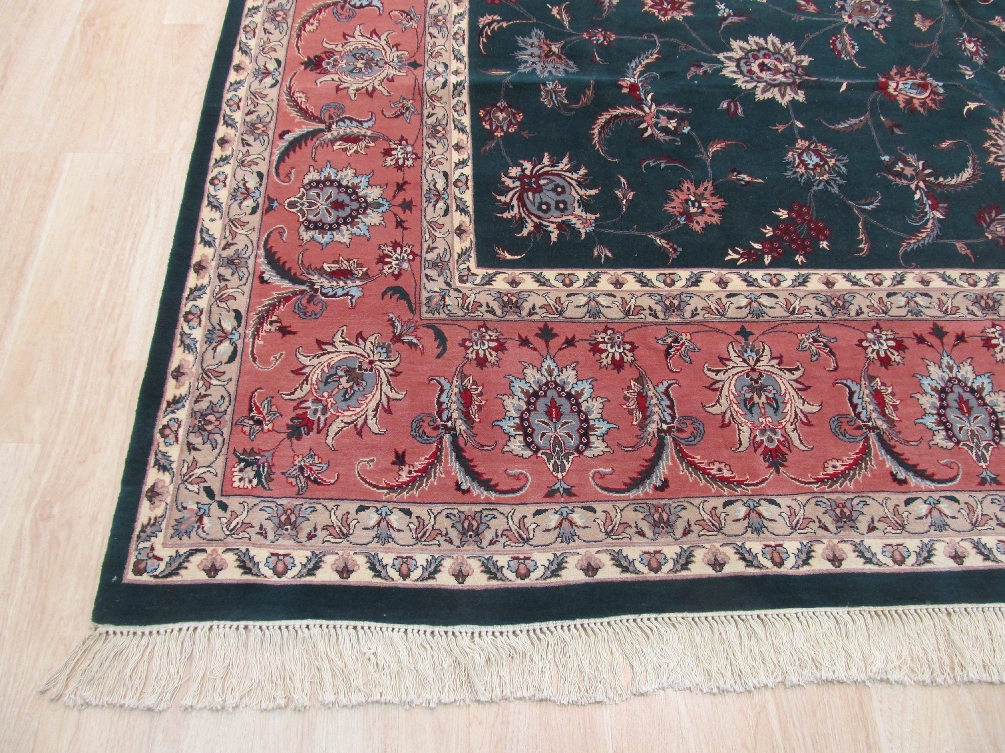 Verdant Elegance Hand-Knotted Pak-Middle-Eastern Wool Rug